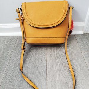 Mustard Aldo Crossbody Bag w/Tassle Clip on Chain